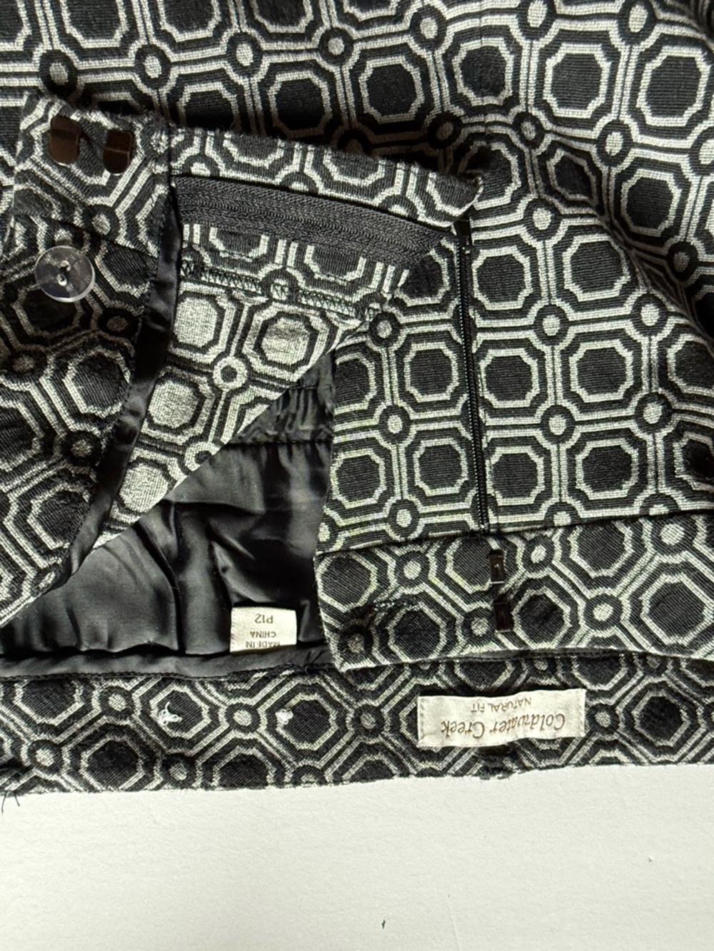 Coldwater Creek Geometric Boho Pants - Black & Cream 12P - Picture 6 of 11